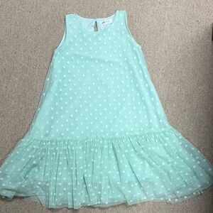 H&M Mint Green Polka Dot Tulle Tiered Dress